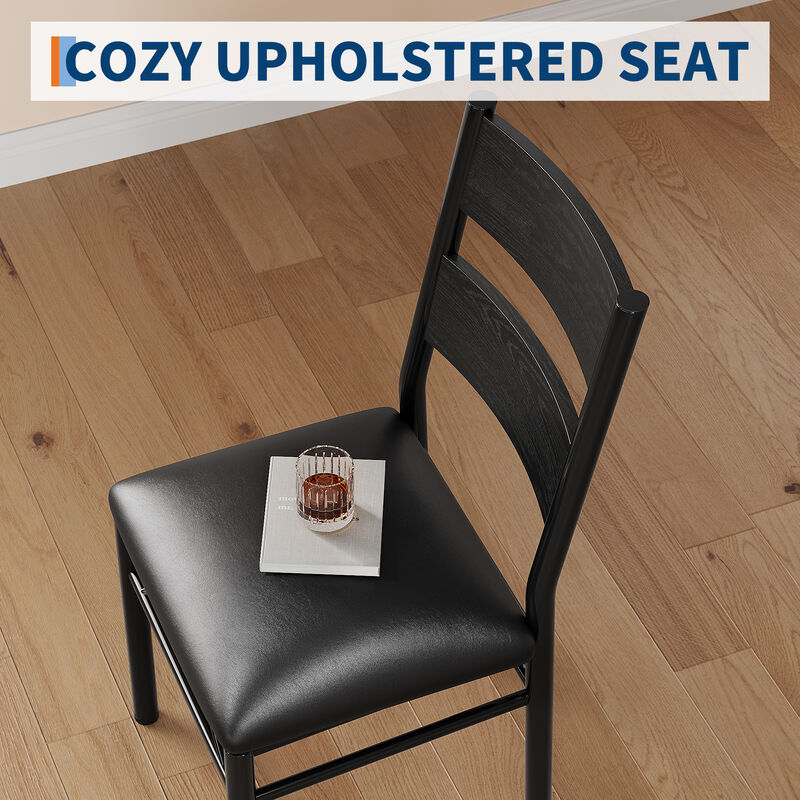 Space Saving 5-Piece Dining Table Set. Sturdy Wood Table & Padded Chairs with Corner Guards. Compact Design for Apartment Kitchen Breakfast Nook image number 3