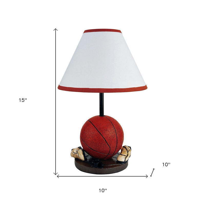 HomeRoots 15" Orange Bedside Table Lamp With White Shade image number 4