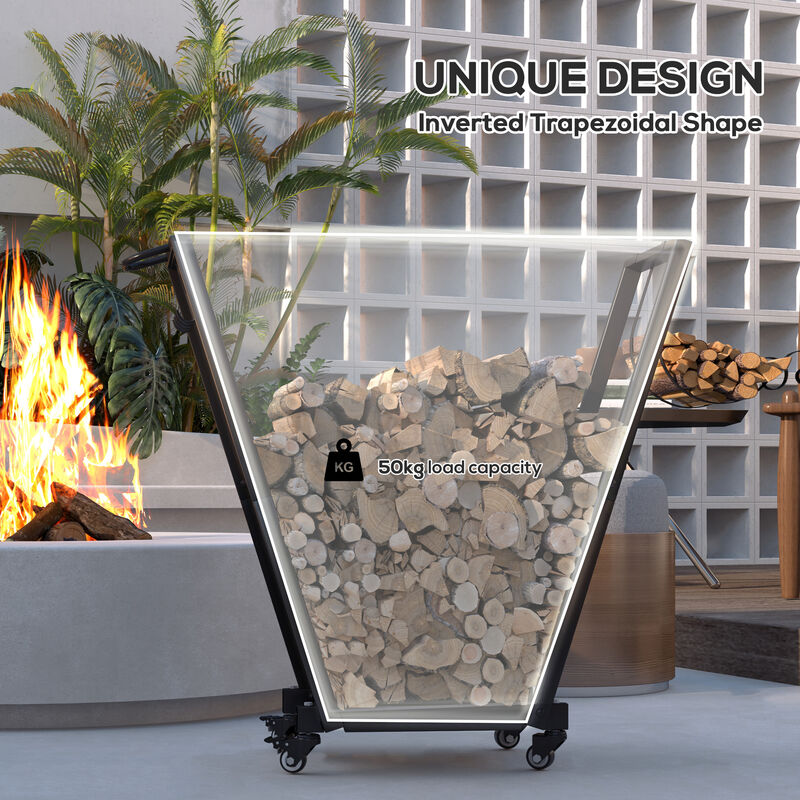 Firewood Storage Rack &ndash; Metal Log Holder for Fireplace or Backyard image number 2