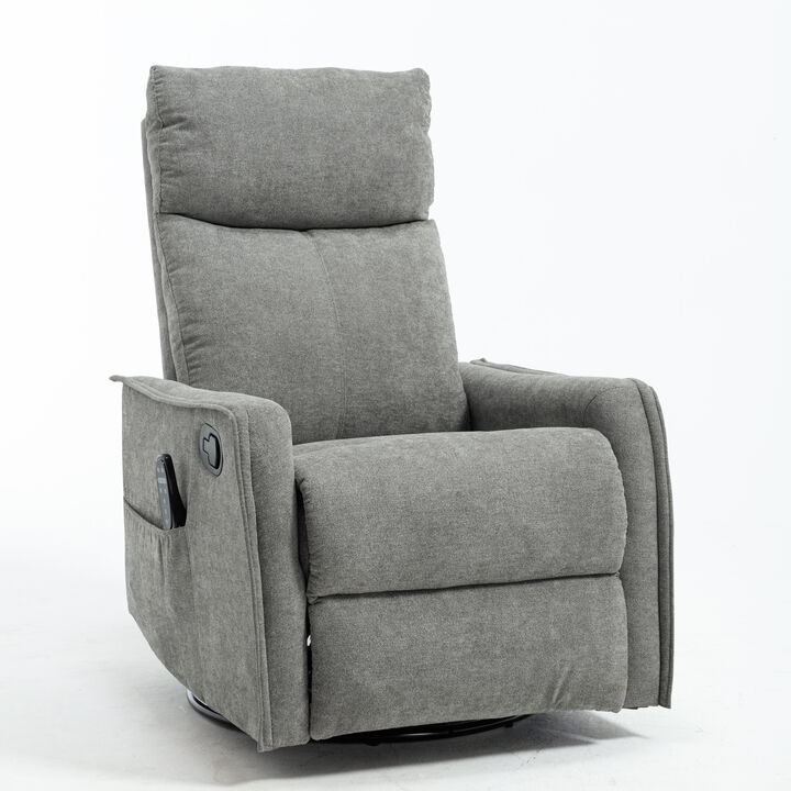 Merax 360&deg; Swivel Rocking Recliner with Massage & Lumbar Heat