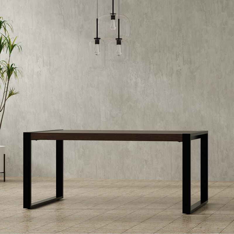 McKenzie 66 inch x 40 inch Rectangle Modern Industrial Dining Table in Smoky Grey image number 7