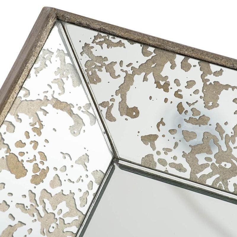 HomeRoots 20" Silver Glass Framed Accent Mirror image number 4