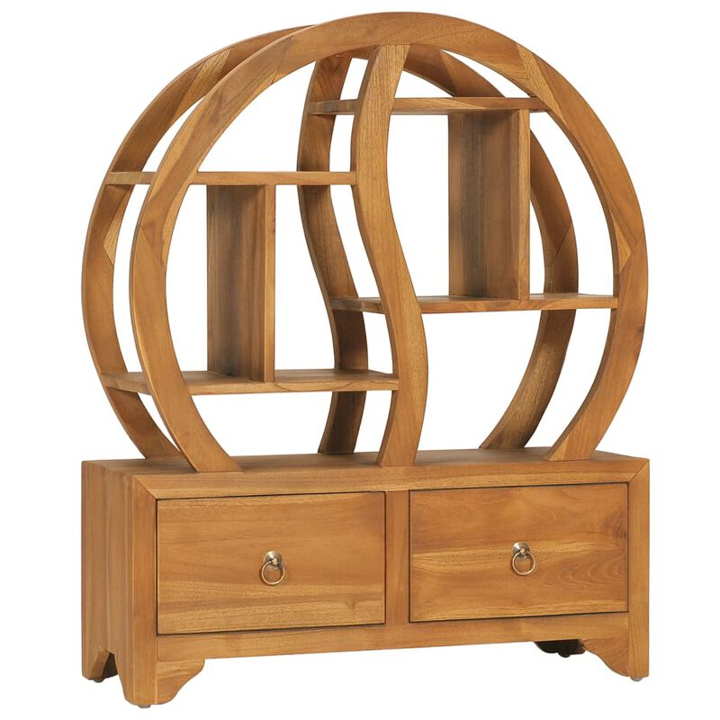 vidaXL Cabinet with Yin Yang Shelf 26.8x10.2x32.7 Solid Wood Teak