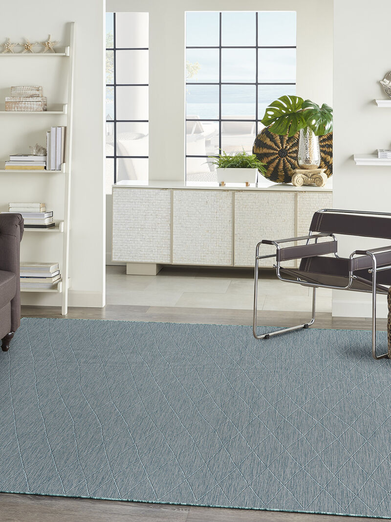Washable Solutions WSL01 Aqua 10' x 14' Rug