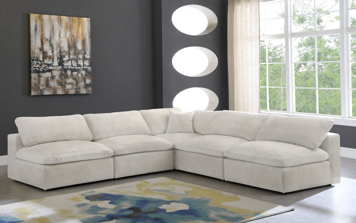 Meridian Furniture Cozy Cream Velvet Comfort Modular Sectional