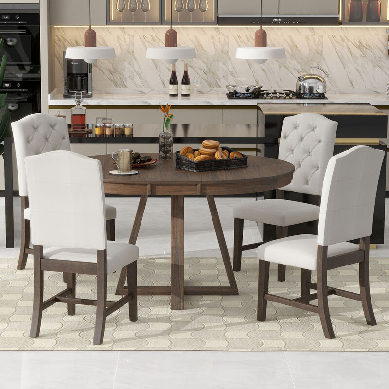 Merax 5-Piece Retro Functional Dining Set image number 1