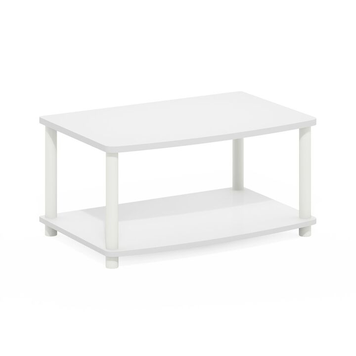 Turn-N-Tube No Tools 2-Tier Elevated TV Stands, White/White