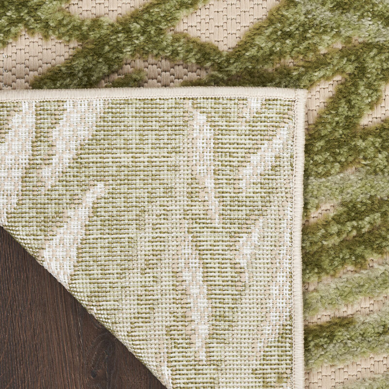 HomeRoots 10' X 14' Ivory And Green Palm Leaf Indoor Outdoor Area Rug image number 5