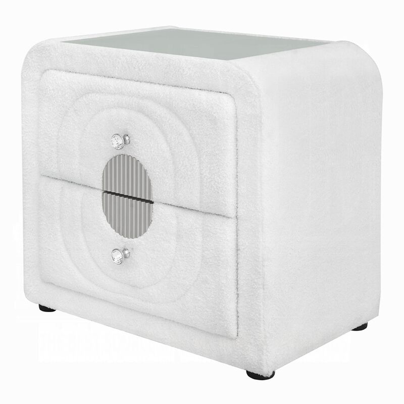 Queen Size Bedroom Set, White Finish, 2-Piece Set with Bed and Nightstand image number 5