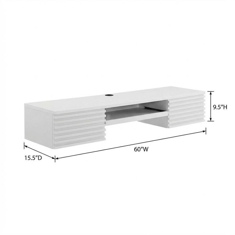 Wall Mount Wood Office Desk in Modern Design for Computer Workstations image number 3