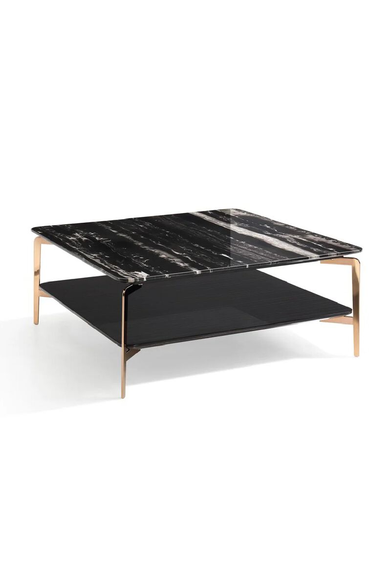 Black Marble Square Coffee Table | OROA Modern Dorian image number 0