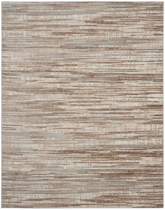 HomeRoots 9' X 12' Ivory and Gray Abstract Non Skid Area Rug