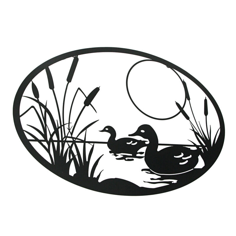 Set of 2 Black Metal Goose And Ducks Wall Art Decorative Sculpture Home Decor image number 2