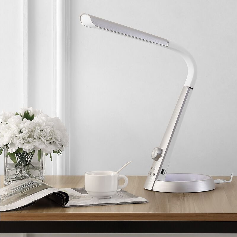 Milton Aluminum Contemporary Minimalist Adjustable Head Dimmable USB Charging LED Task Lamp