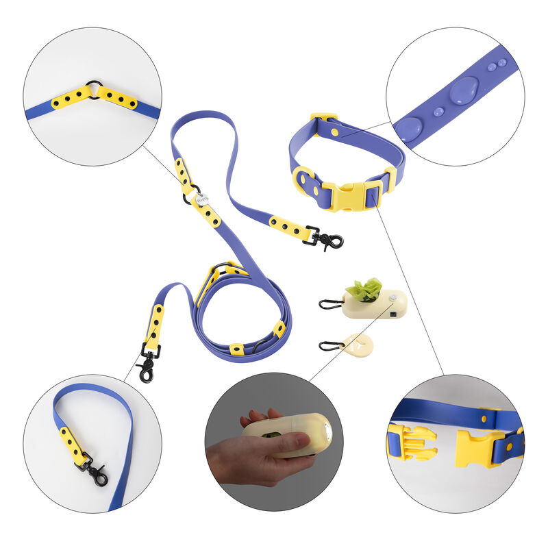 Luna  Adjustable 6-in-1 Waterproof Hands-Free Leash and Collar with LED Flashlight
