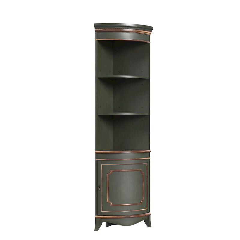 Butler Specialty Dowling 24 in W x 73 in H Quarter Round Corner Cabinet, Pastel Green image number 4