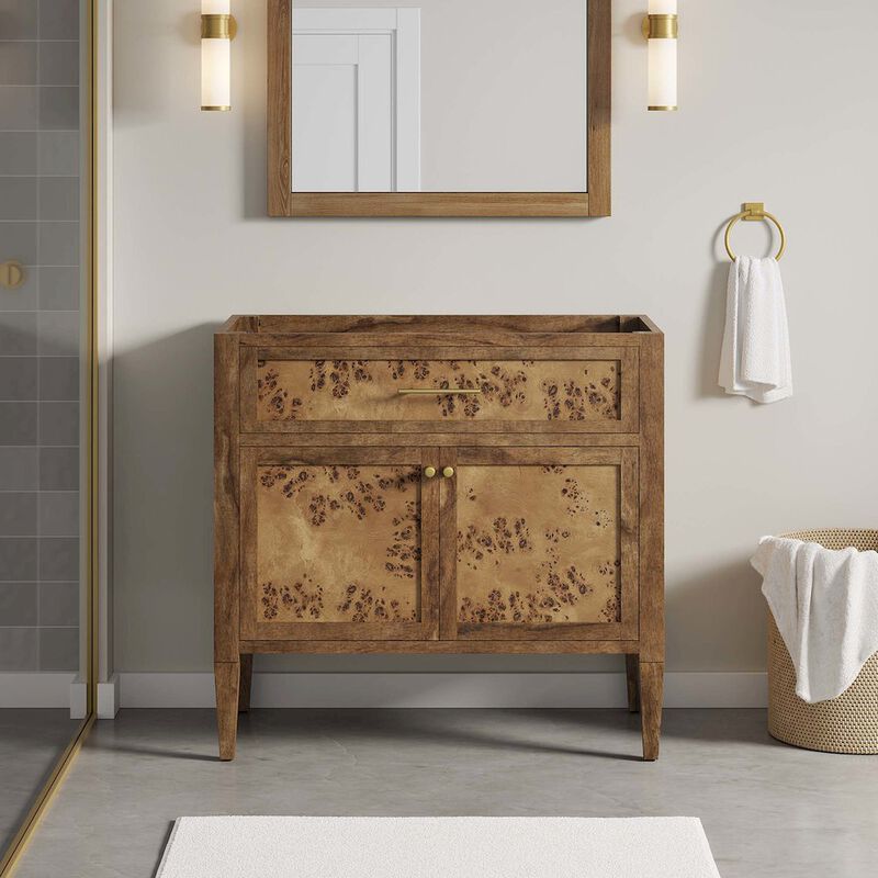 Modway EEI-6139-BUR Elysian 36" Wood Bathroom Vanity Cabinet (Sink Basin Not Included), Burgundy image number 9