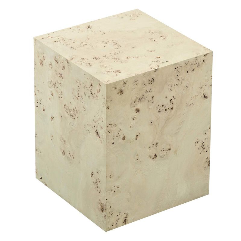 Cosmos 16" Square Burl Wood Side Table image number 3