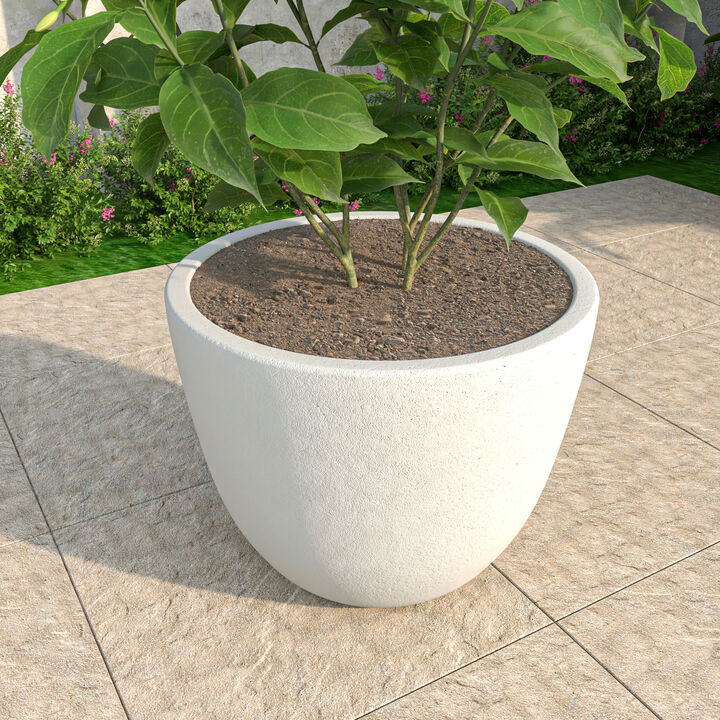 LeisureMod Dahlia Series Fiberstone ans MgO Clay 16" Planter