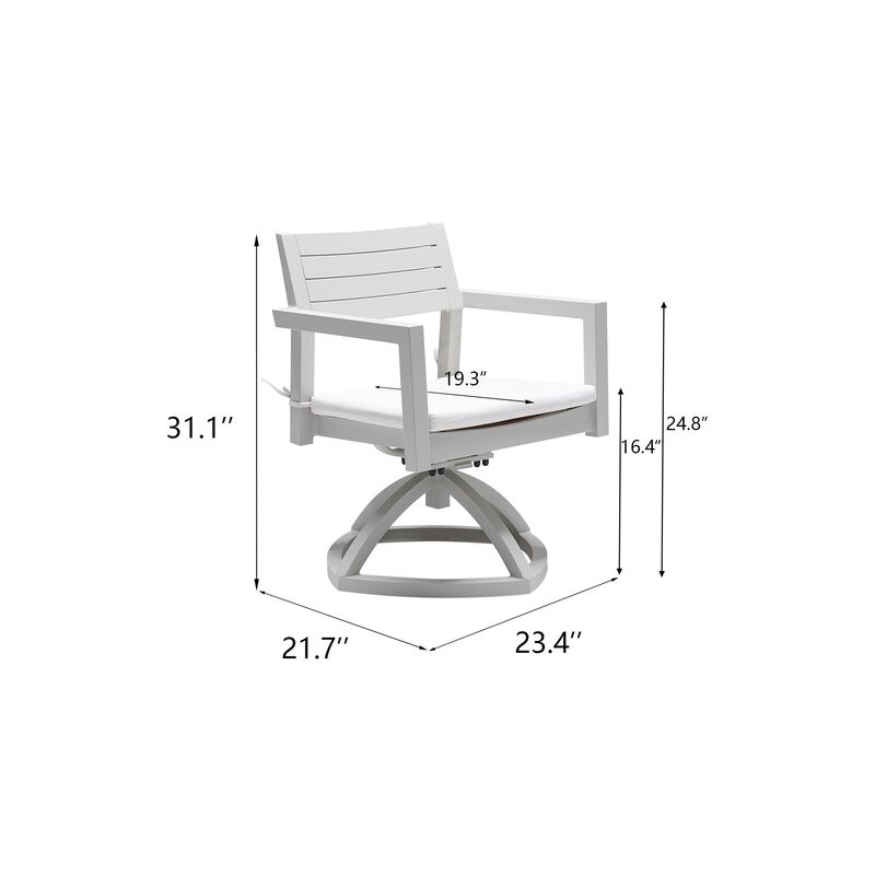 MONDAWE 2 Pieces Outdoor Patio Aluminum Swivel Rocker Chairs with Outdoor-grade Sunbrella Fabric Cushions,Grayish image number 2