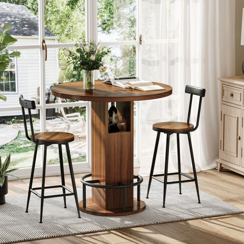 Naxvel 3‑Piece Bar Table and Stool Set image number 1