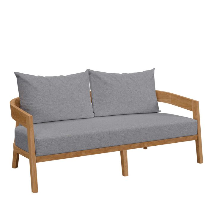Modway - Brisbane Teak Wood Outdoor Patio Loveseat