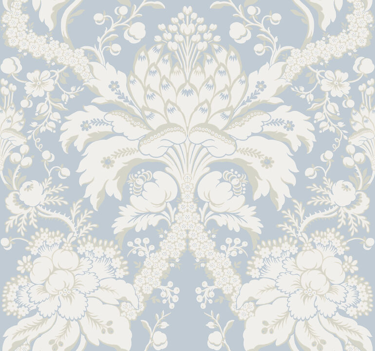 French Artichoke Dam Blue Wallpaper