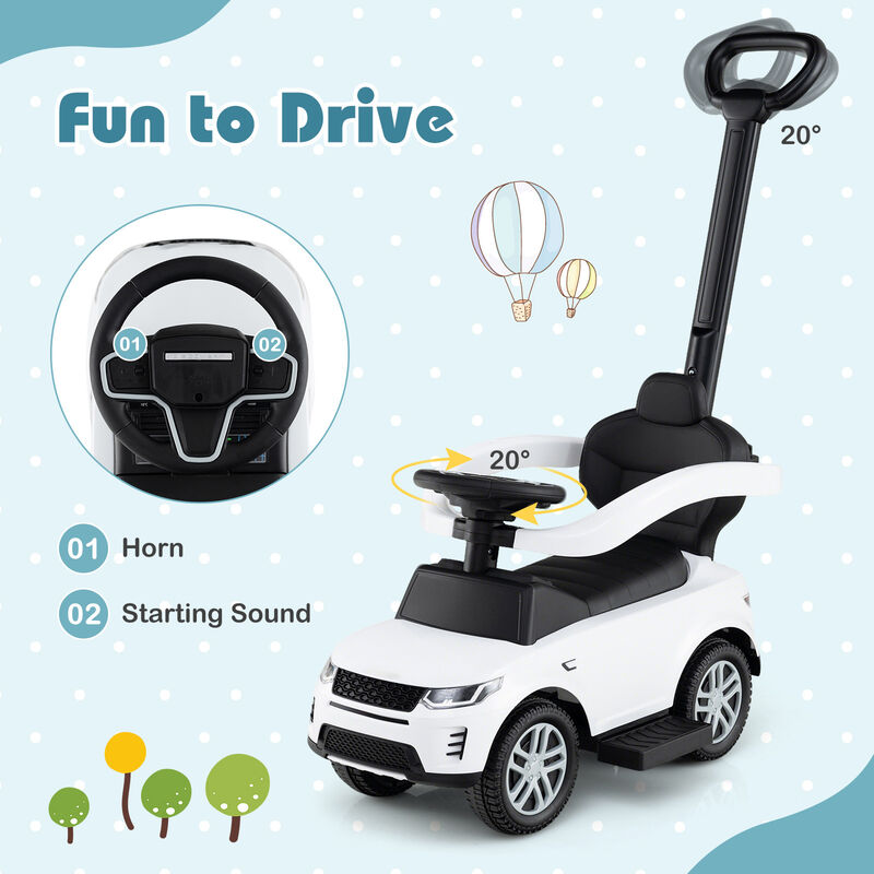 3 in 1 Baby Push Car with Safety Guardrail and Handle for Toddler Indoor Play image number 5