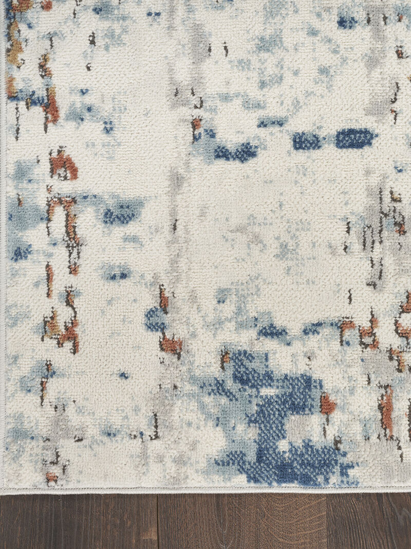 Quarry QUA01 Biege/Blue/Rust 5'3" x 7'3" Rug image number 5