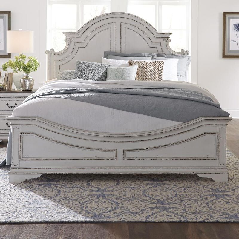 Liberty Furniture Magnolia Manor Queen Panel Bed in Antique White image number 7