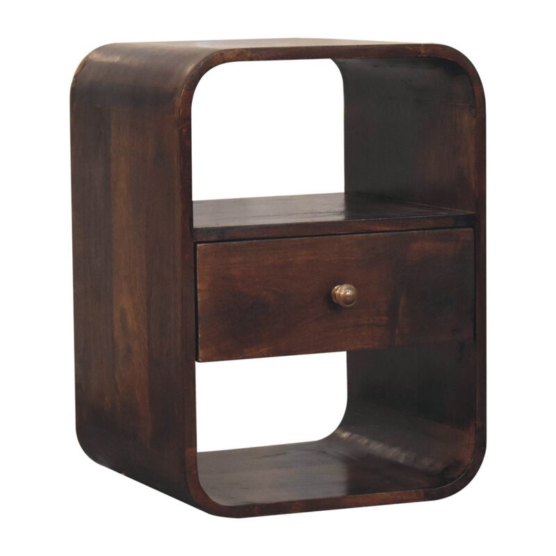 Artisan Furniture Solid Wood  California Walnut Curved Edge Bedside
