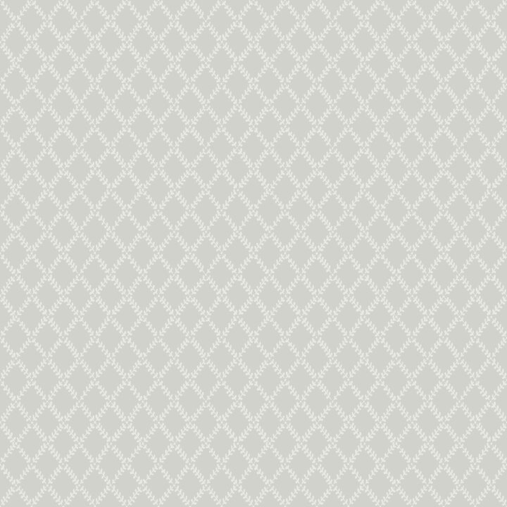 Trevor Grey Leaf Trellis Wallpaper