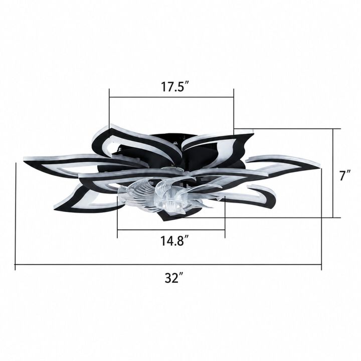 Low Profile Flush Mount Ceiling Fan with Lights