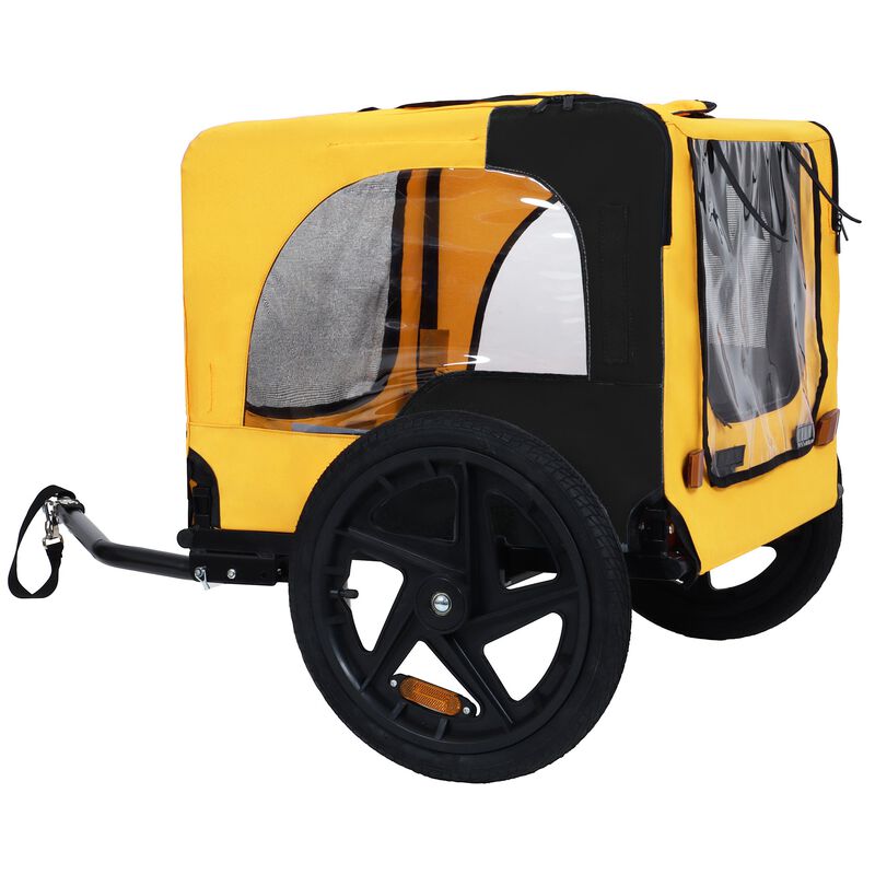 66LB Capacity Foldable Pet Bike Trailer with Quick-Release Wheel & Non-Slip Floor image number 3