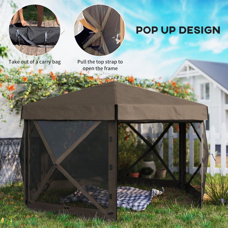 Hivvago Hexagon 12x12 Pop Up Canopy Shelter image number 3