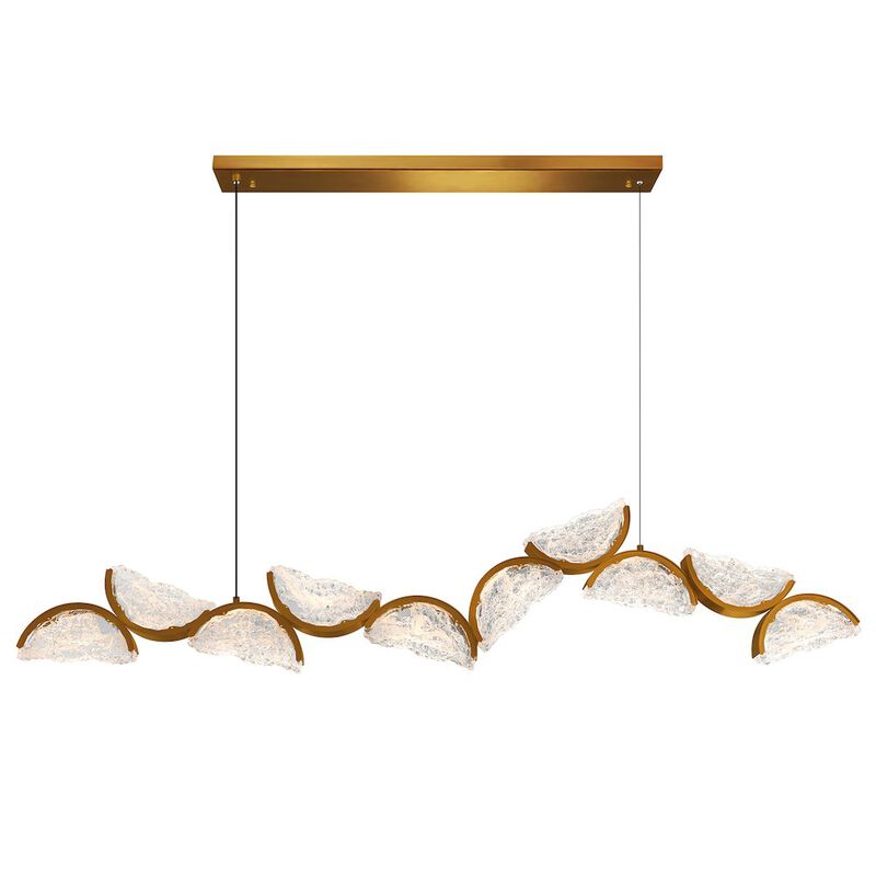 CWI Lighting Moon Integrated LED Brass Chandelier