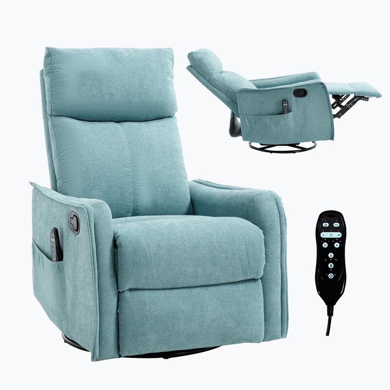 Manual Recliner Chair with Heat and Massage, Rocker and Swivel Chair in Fabric for Living Room image number 0
