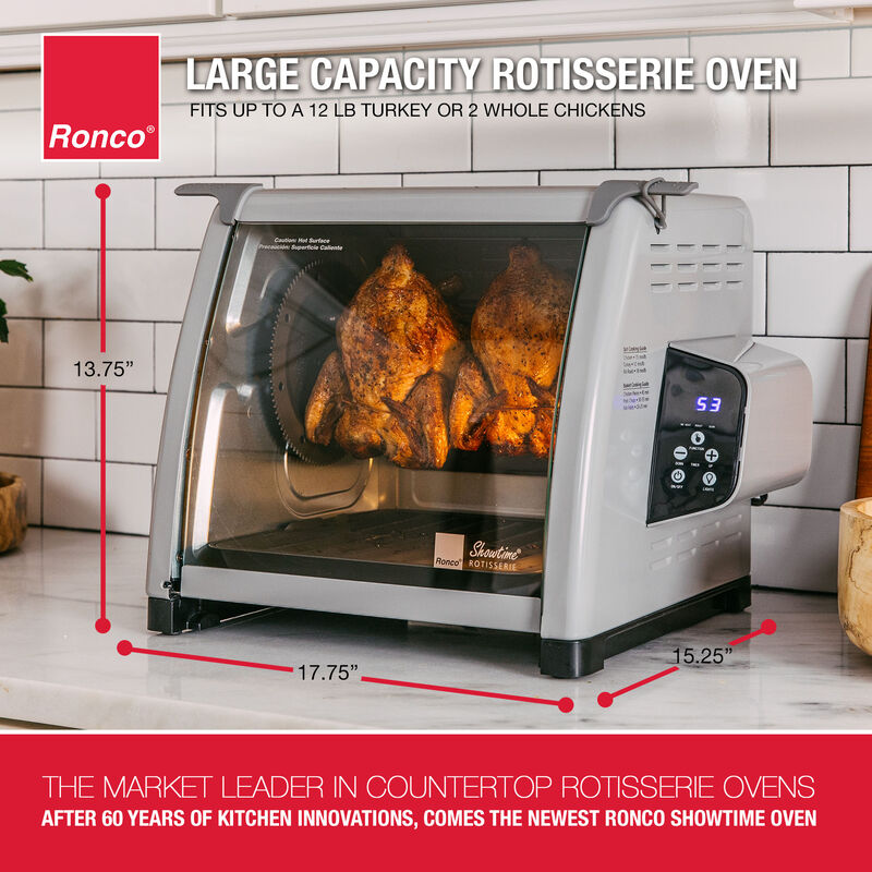 Ronco 6000 Platinum Series Rotisserie Oven, 3 Cooking Functions, Digital Display, Includes Rotisserie Spit and Multi-Purpose Basket