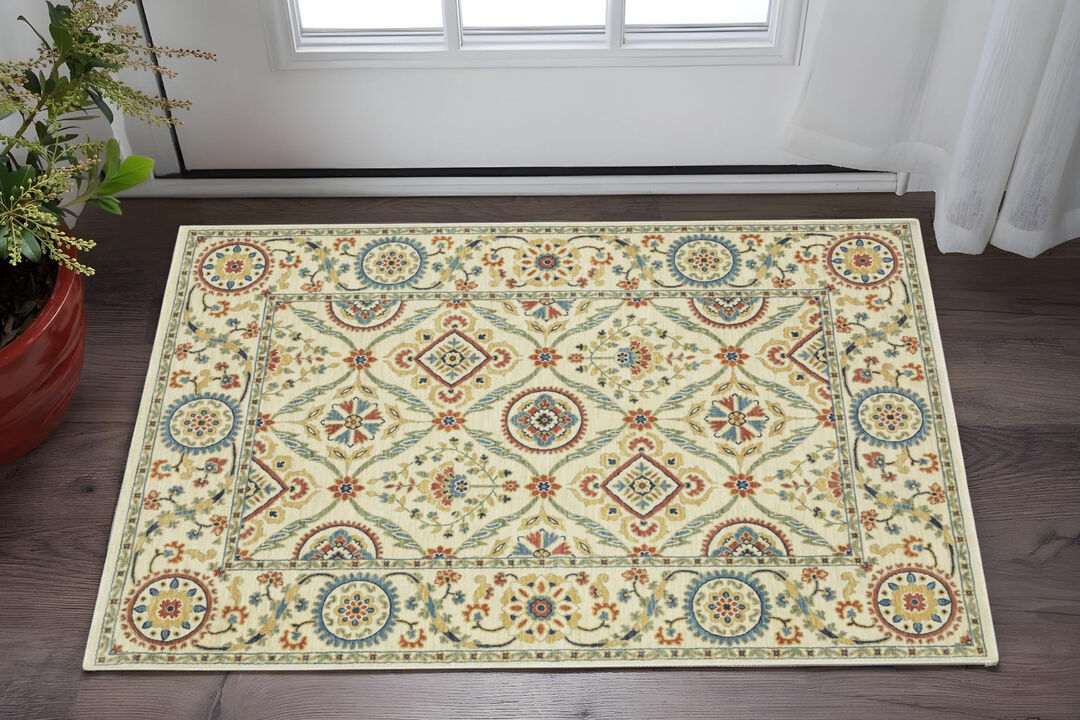 HomeRoots And Burnt Oriental Runner Rug With Fringe