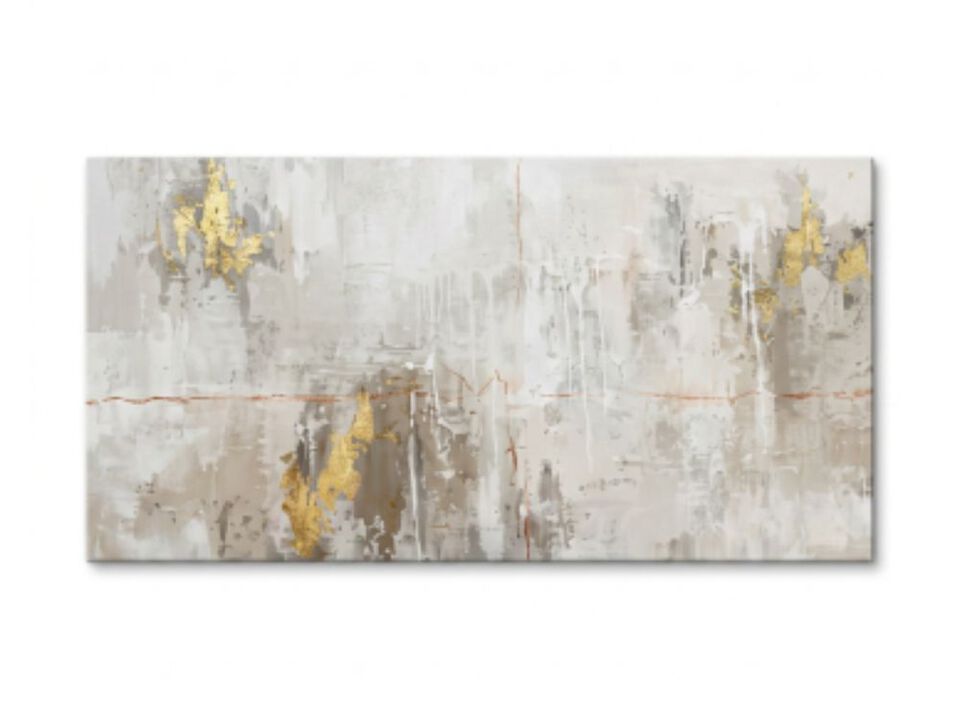 White Abstract Decor Textured Wall Art Office Master Bedroom Gold Walls 24 X 48