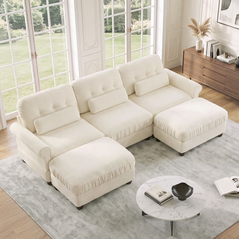 Rucis Chenille U‑Shape Modular Sectional Sofa image number 2