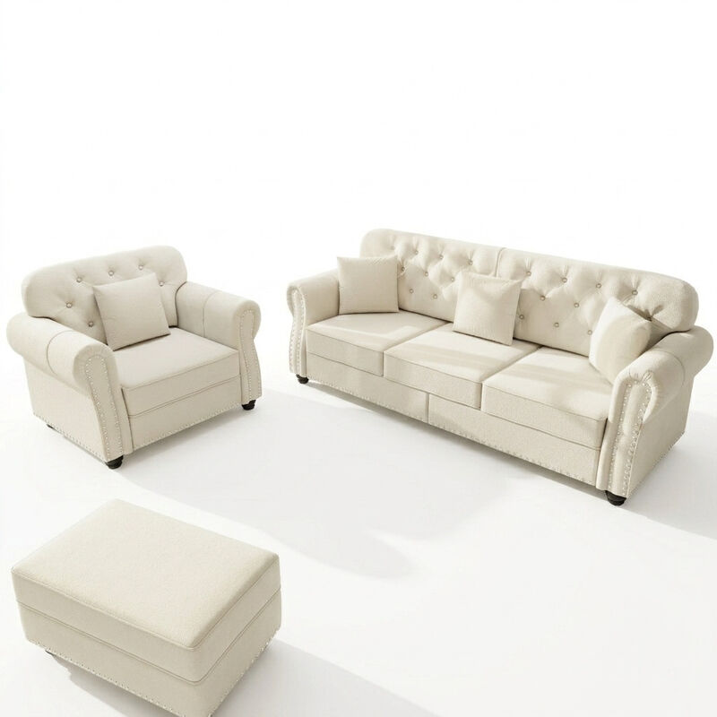 Upholstered Velvet Sofa 4 Seat image number 0