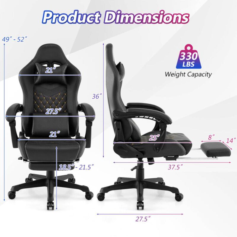 Hivvago Ergonomic Video Game Computer Chair with Headrest and Lumbar Pillow
