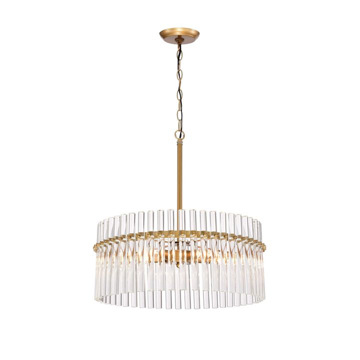 Clara 5-light Brushed Brass Crystal Chandelier