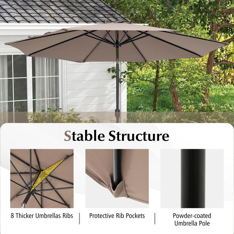 Mondawe 10 Feet Outdoor Patio Umbrella with Tilt Adjustment and Crank