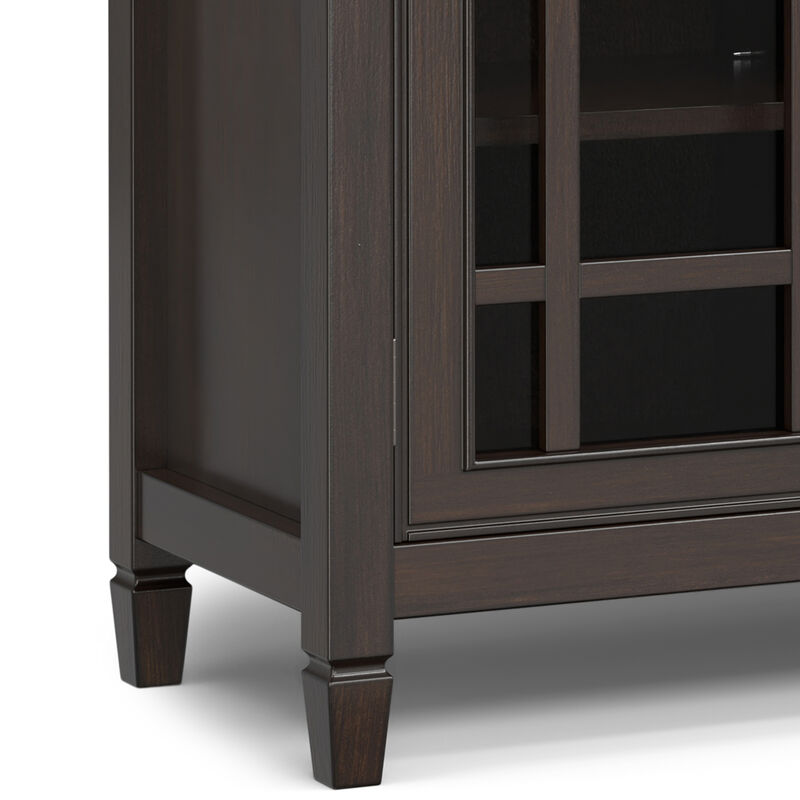 Connaught SOLID WOOD 53 inch Wide Traditional TV Media Stand in Dark Chestnut Brown For TVs up to 60 inches