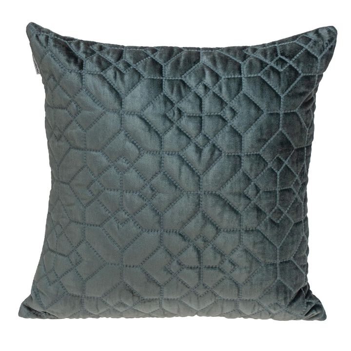 20" Gray/Charcoal Transitional Quilted Square Throw Pillow