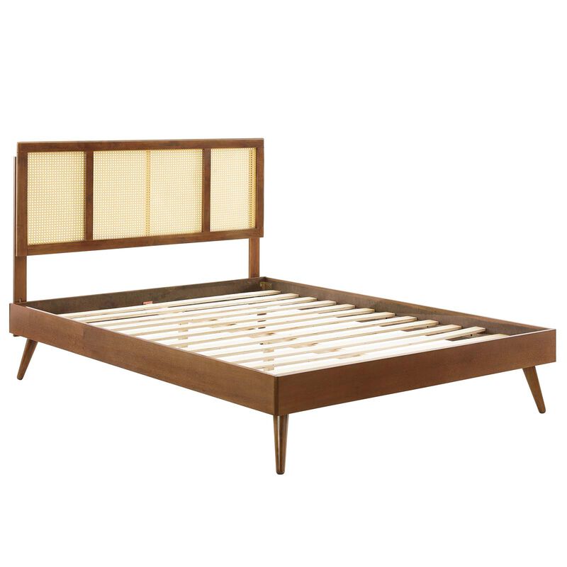 Modway - Kelsea Cane and Wood Full Platform Bed with Splayed Legs image number 2