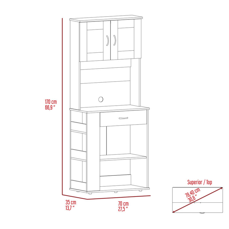 Hopkins 1-Drawer 3-Shelf Pantry Cabinet White