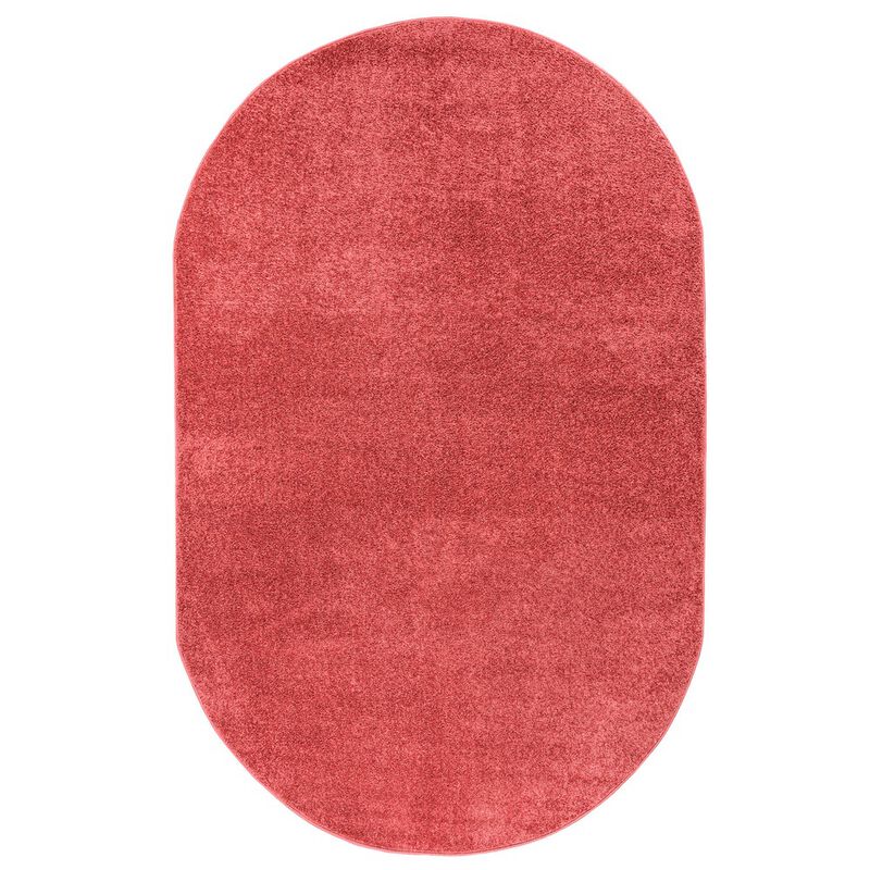 Haze Solid Low Pile Oval Area Rug